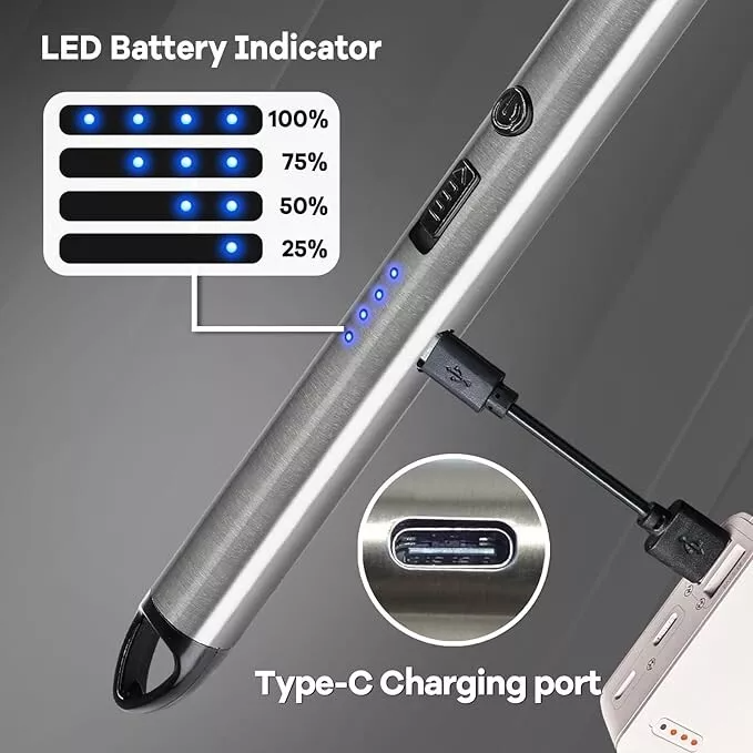Electric - lighter Rechargeable Kitchen Lighter - Stove Long Neck Arc 360ยฐ Flexible Lighter