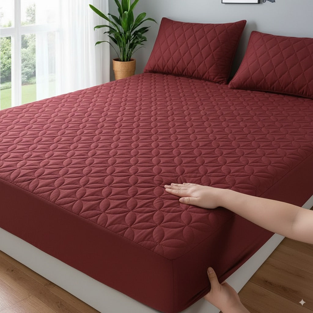 Waterproof Quilted Mattress Protector Pakistan - Bed Cover COD