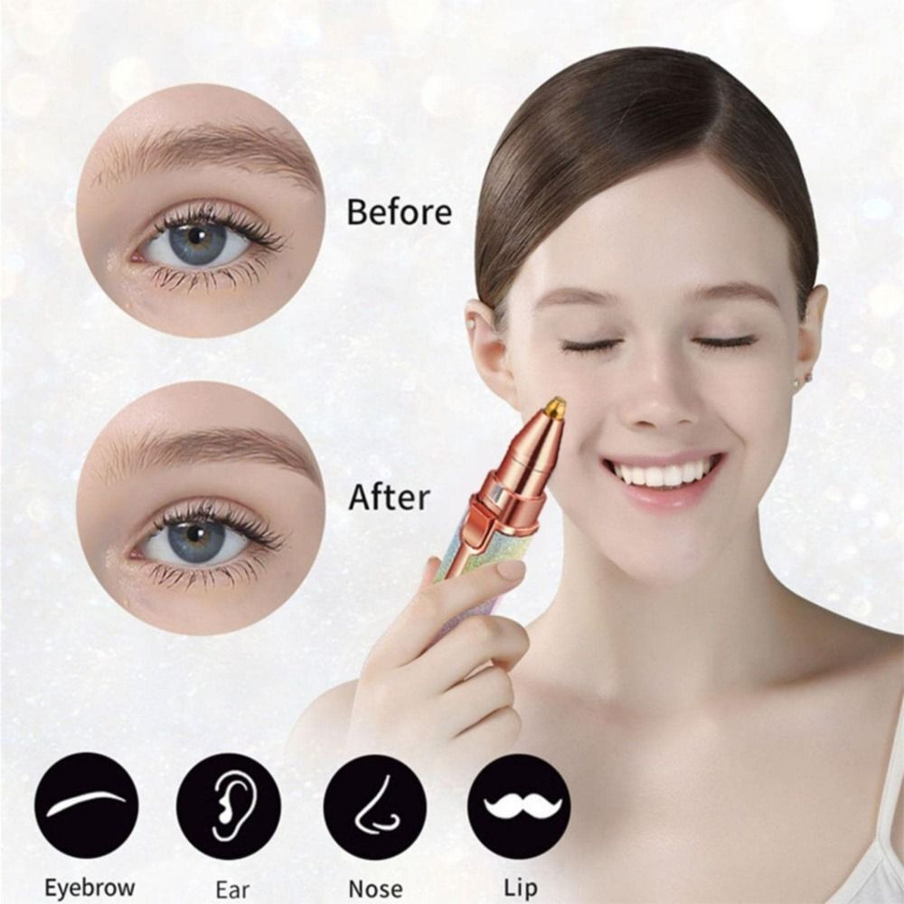 2-IN-1 EYEBROW TRIMMER & HAIR SHAVER – USB RECHARGEABLE & PORTABLE