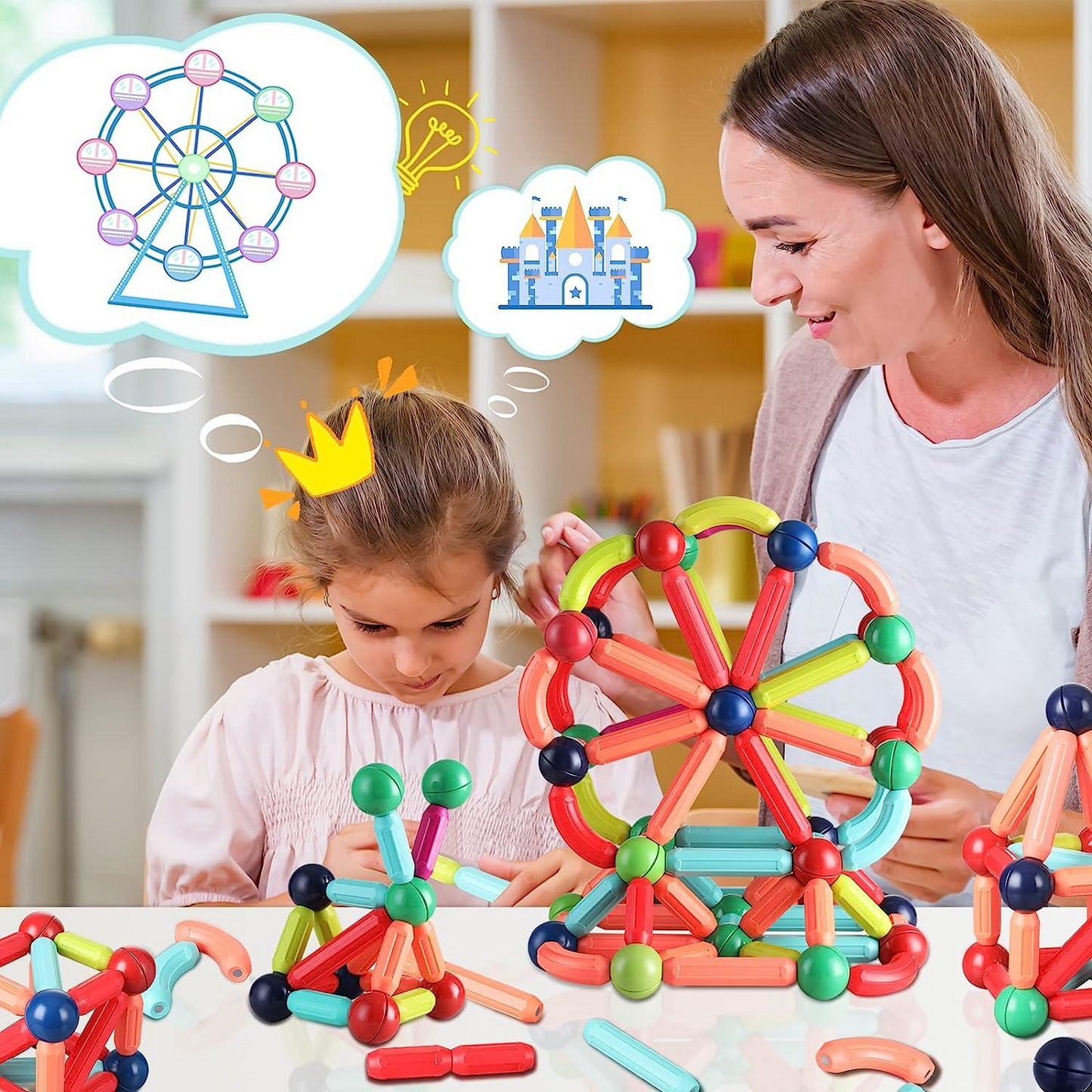 Magnetic Building Sticks Toy Set for Kids
