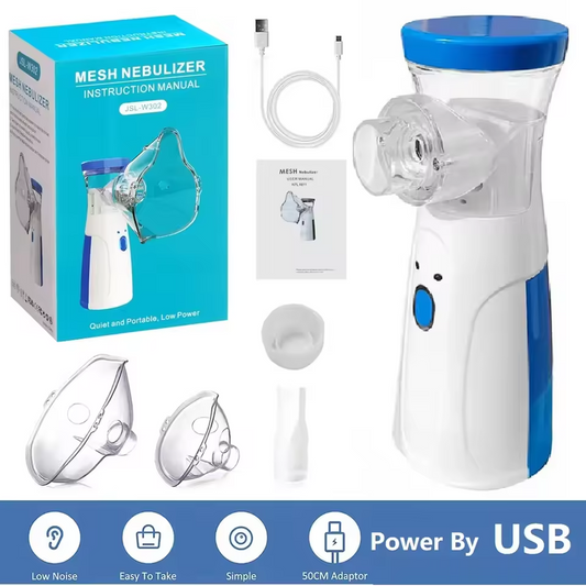 Compact Mesh Nebulizer โ Portable Inhaler for Home & Travel