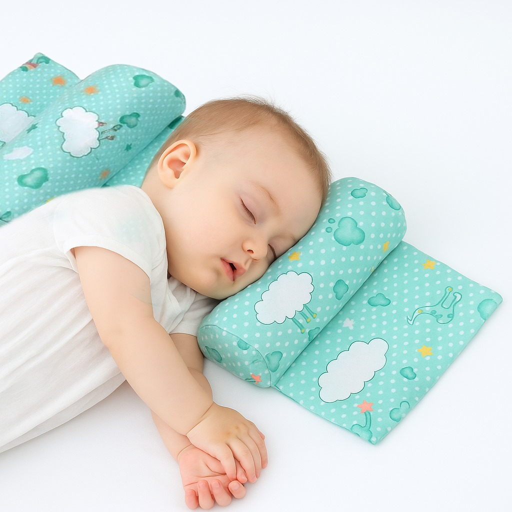 Adjustable Baby Head Shaping Pillow โ Anti-Flat Head Support for Newborns
