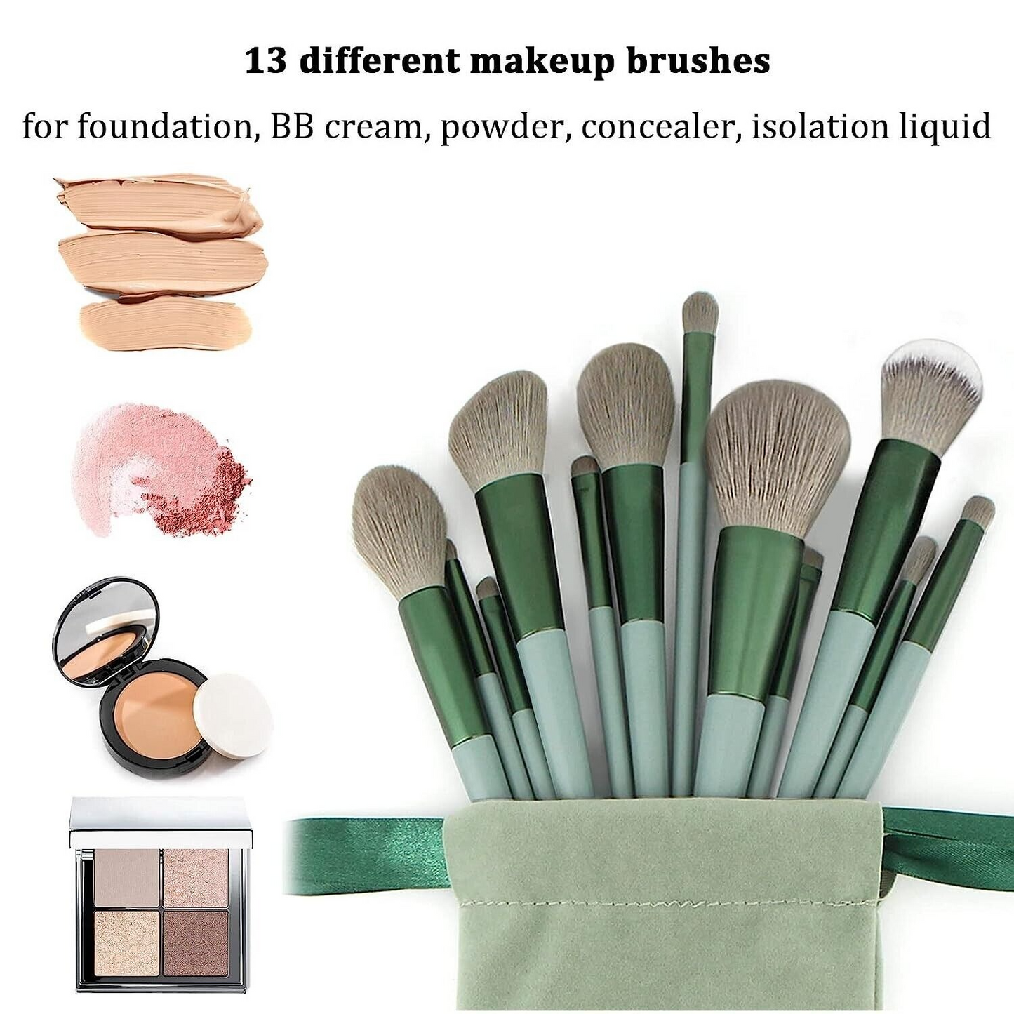 13-Piece Makeup Brush Set with Pouch