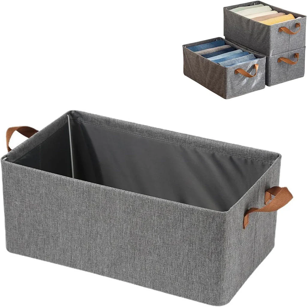 Foldable Wardrobe Storage Box with Handles and steel rode