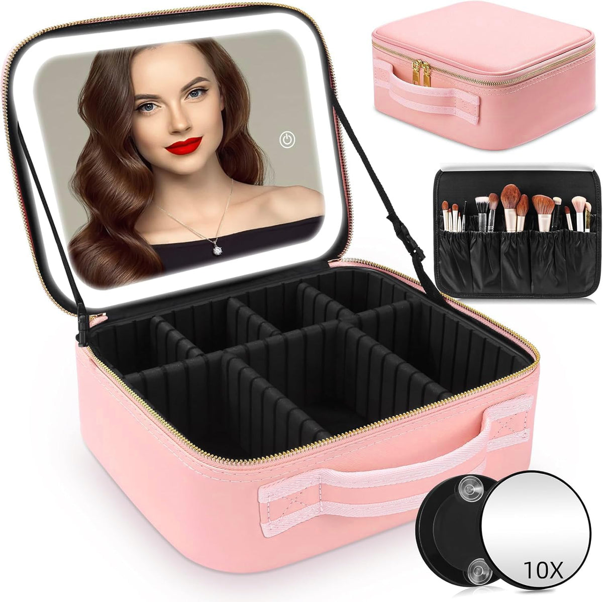 vanity case with LED mirror - cosmetic organizer box Pakistan