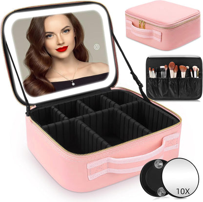 vanity case with LED mirror - cosmetic organizer box Pakistan