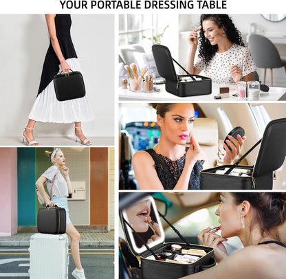 Portable beauty case with mirror - travel makeup organizer Pakistan