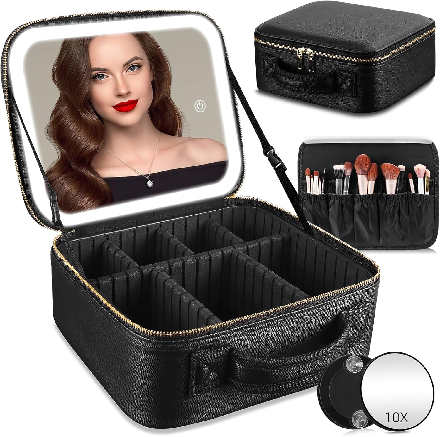 vanity case with LED mirror - cosmetic organizer box Pakistan