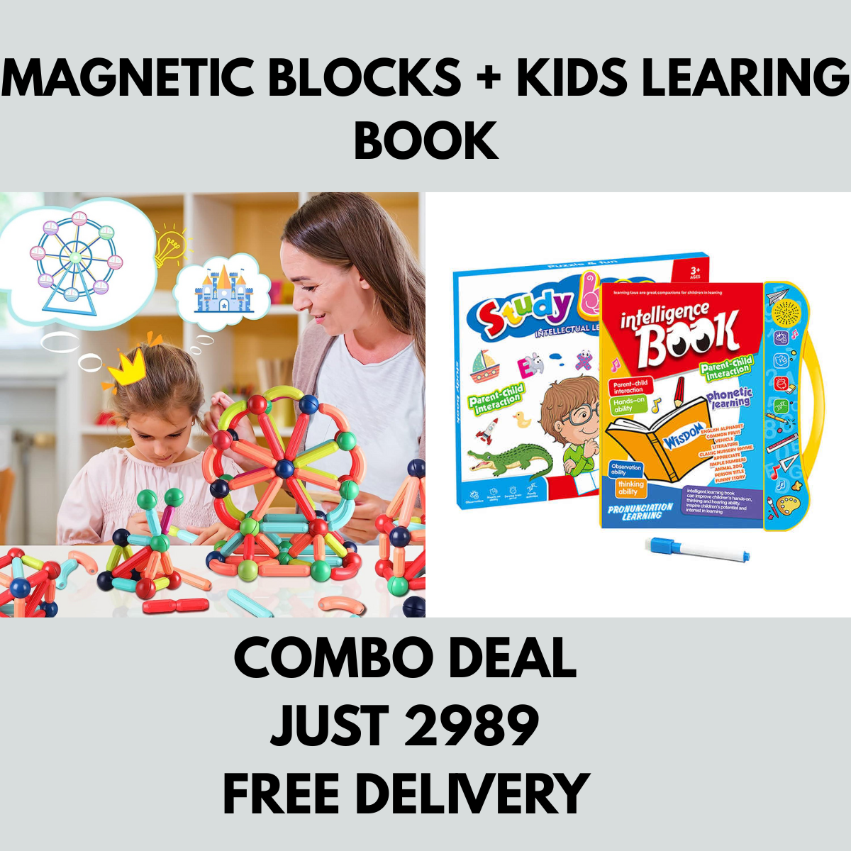 Magnetic Building Sticks Toy Set for Kids