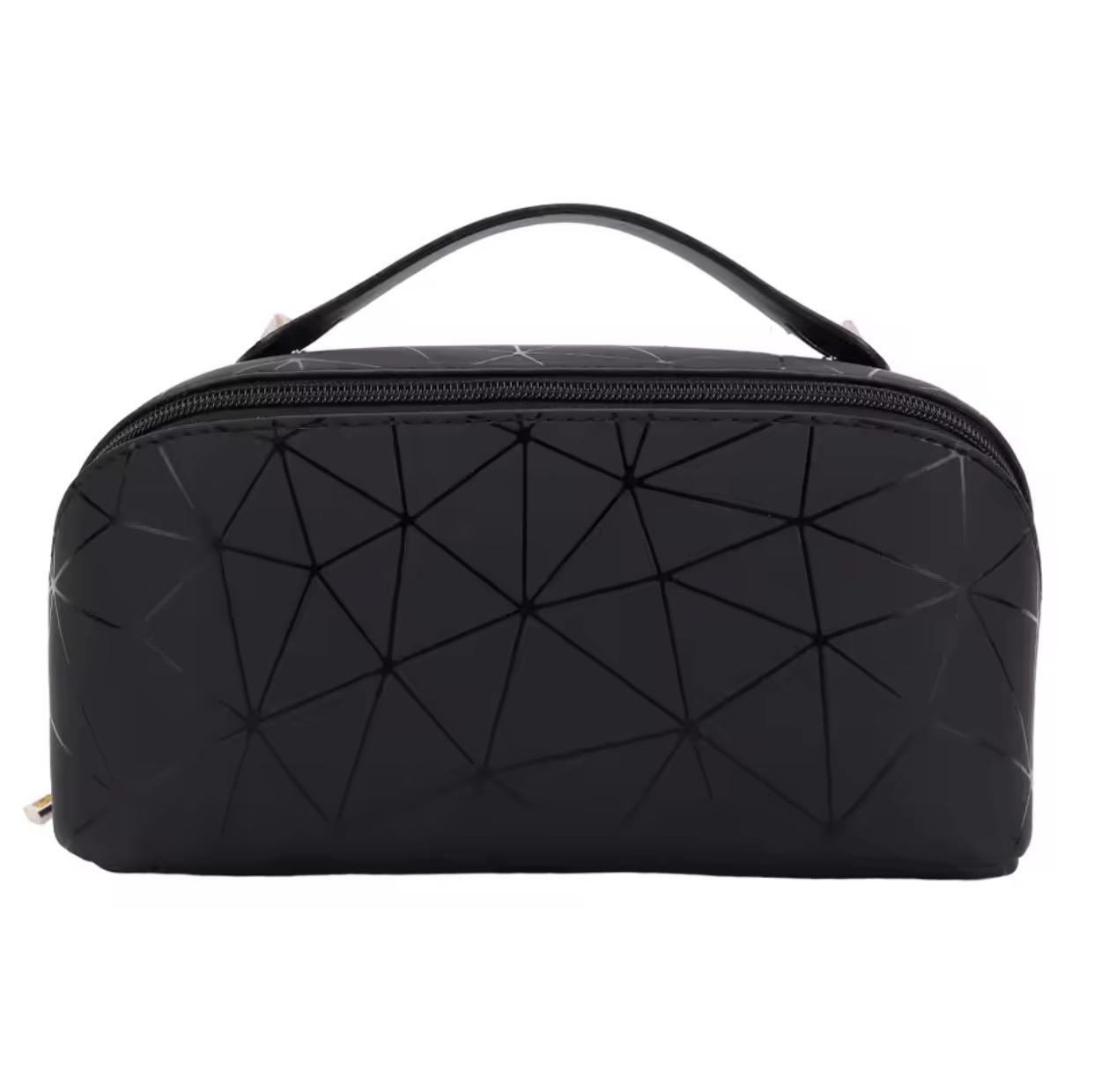 Premium Leather Travel Makeup Bag – Waterproof with Alloy Zipper