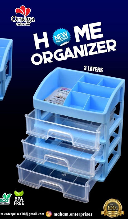 3 Drawer Clear Makeup Organizer in Pakistan | Cosmetic Storage with Drawers - COD Available