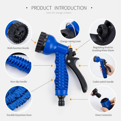 Expandable Garden Hose with 7-Pattern Spray Nozzle 100ft