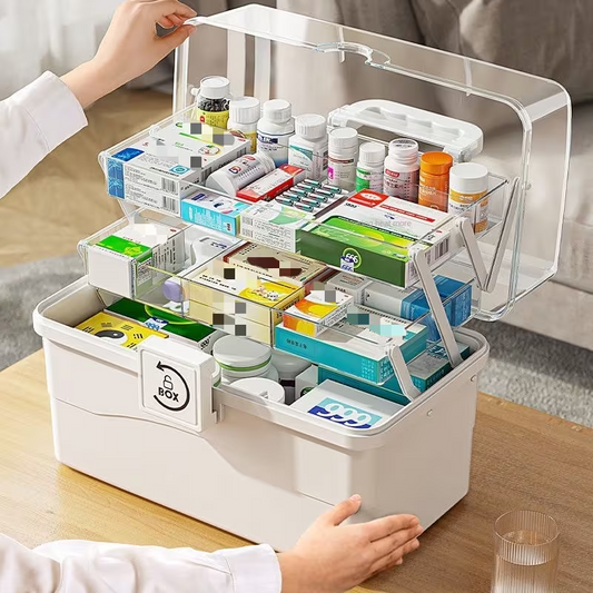 Family Emergency Medicine Organizer Box