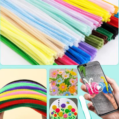 DIY Art & Craft Fuzzy Sticks (100 Pcs)