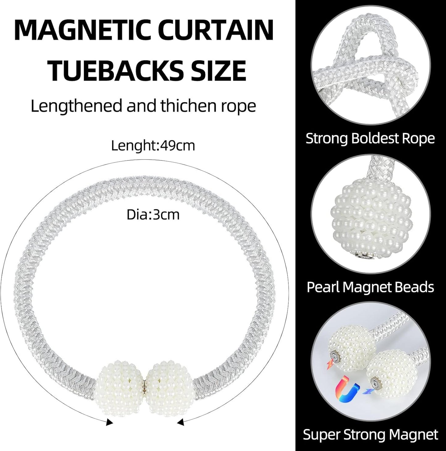Magnetic Curtain Tiebacks Pakistan - Pearl Holdbacks COD Available