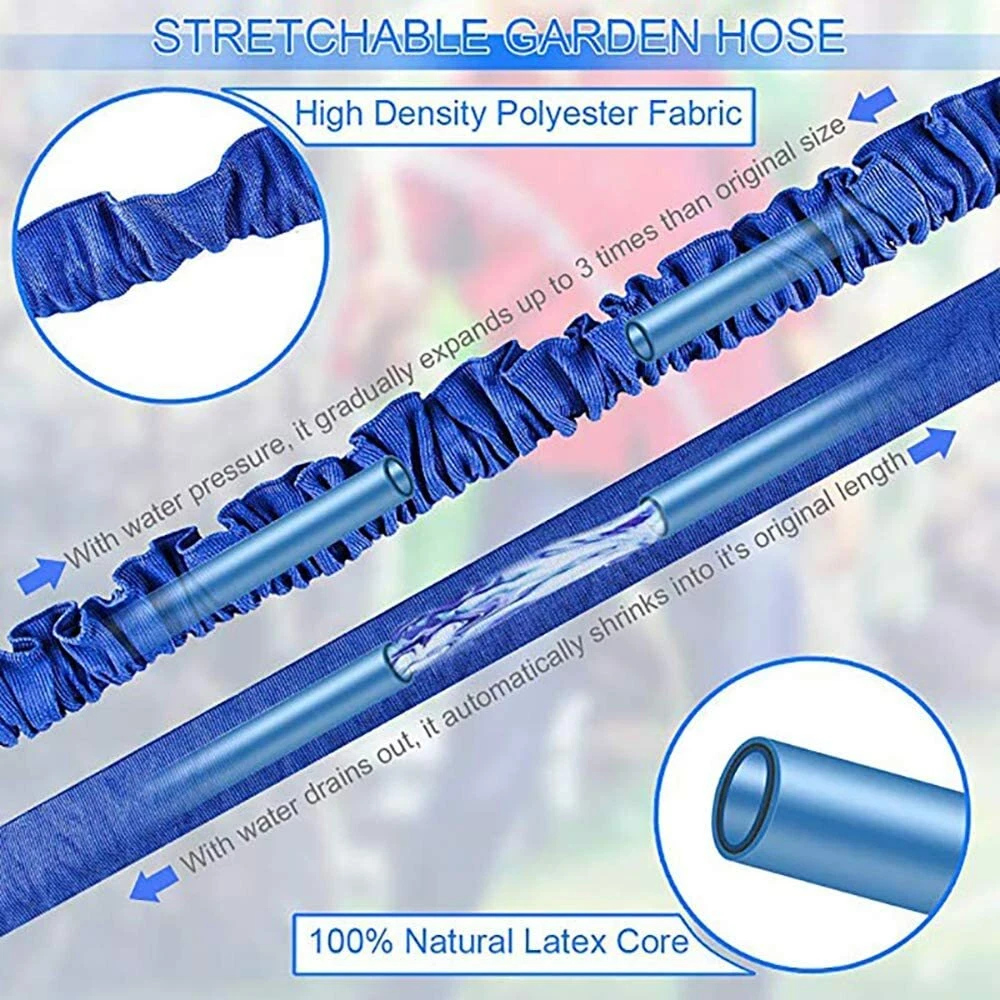 Expandable Garden Hose with 7-Pattern Spray Nozzle 100ft