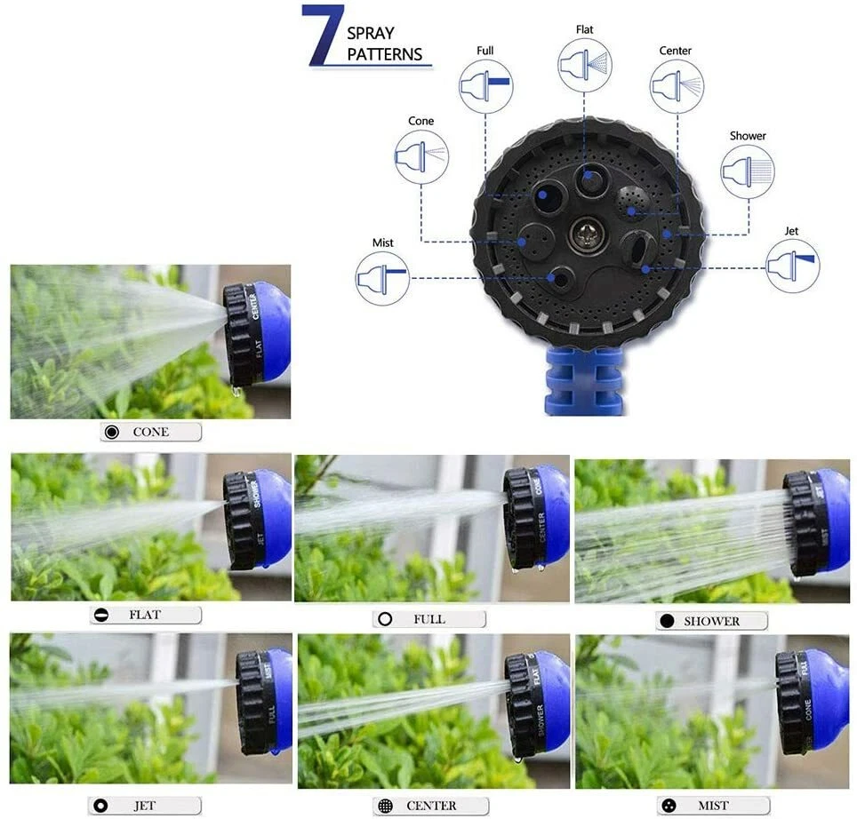 Expandable Garden Hose with 7-Pattern Spray Nozzle 100ft